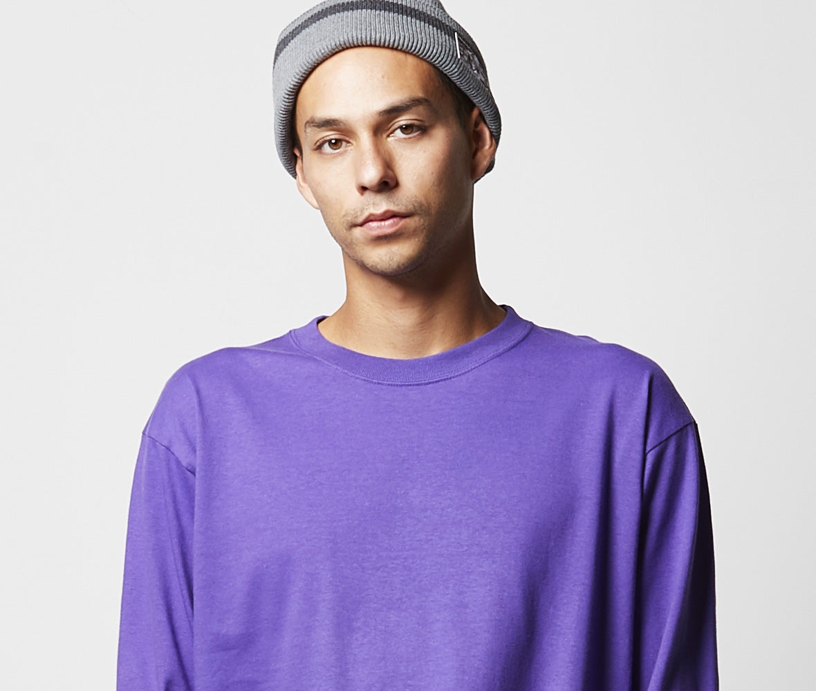 ナゴンスタンス　長袖Tシャツ　パープル セール】United Athle/5.6オンス ロングスリーブリブ 無地 T